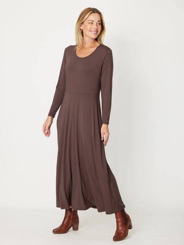 Lux Bamboo Swing Dress - Choc - 31014 - 