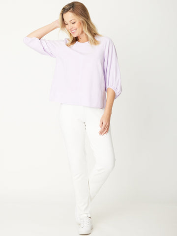 Core Balloon Sleeve Top - Lavender - 31027 - Modest Dressing