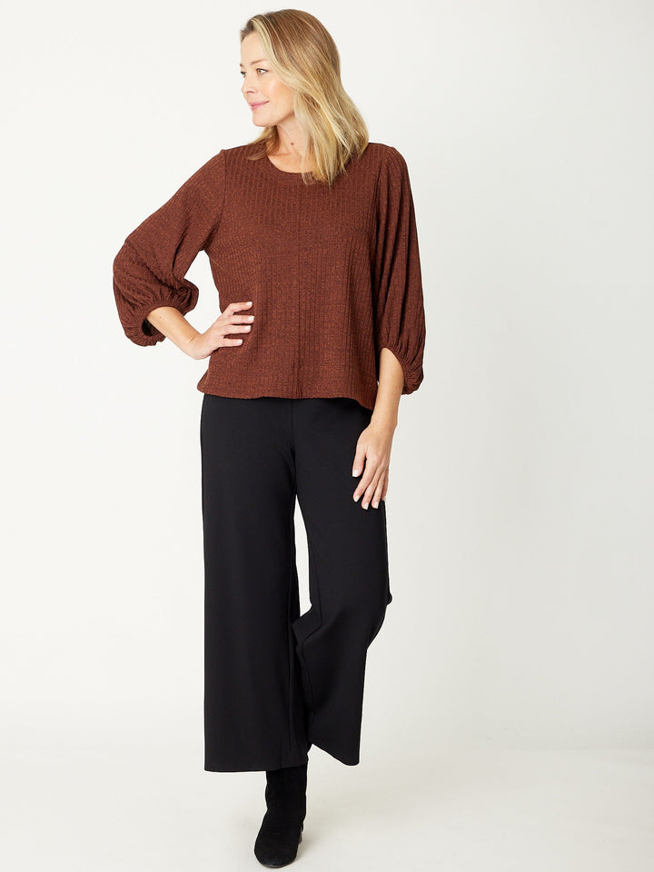 Core Balloon Knit Top - Choc - 31028