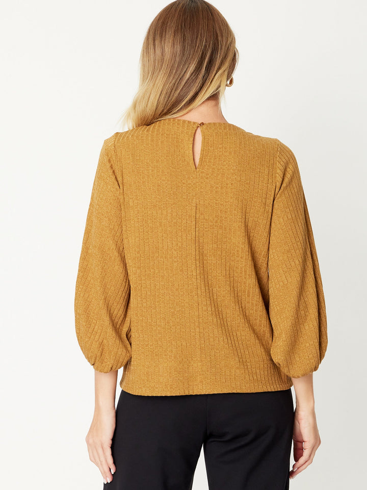 Core Balloon Knit Top - Mustard - 31028