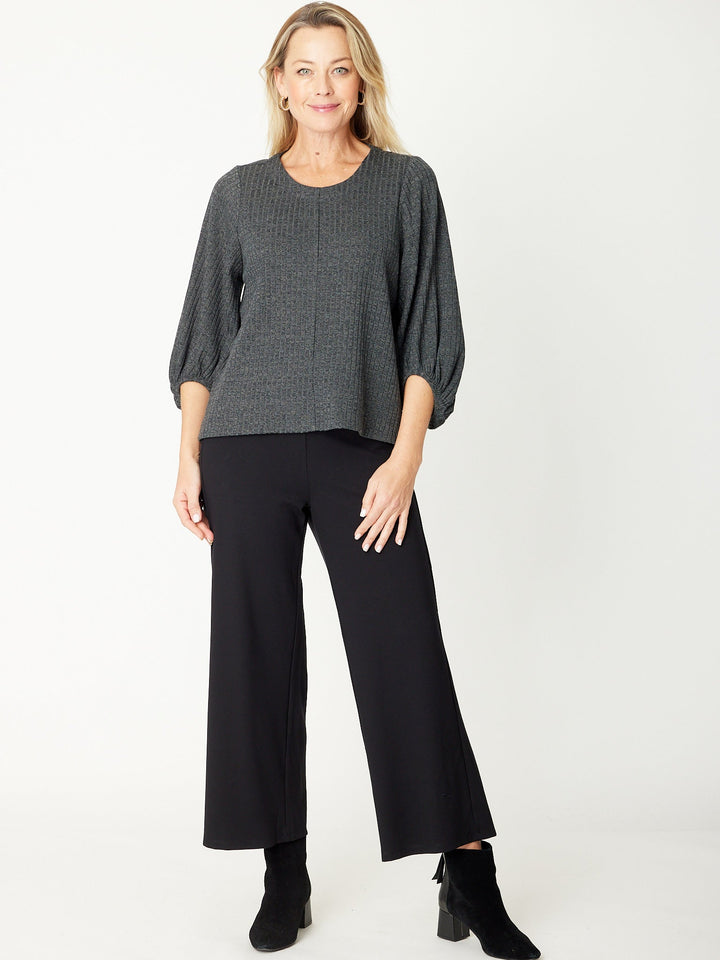 Core Balloon Knit Top - Steel - 31028
