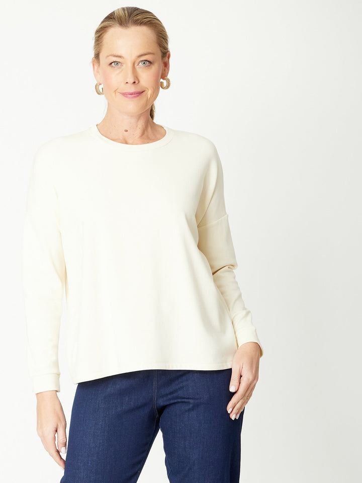 LINEN/COTTON  Pocket Core Top - Ivory - 31031