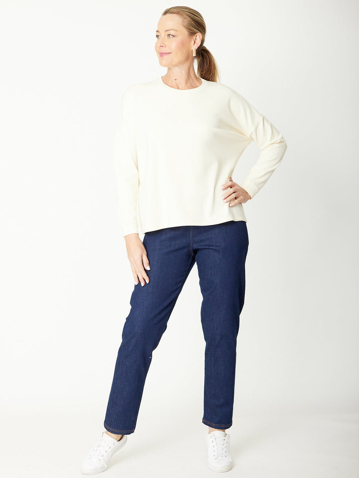 LINEN/COTTON  Pocket Core Top - Ivory - 31031