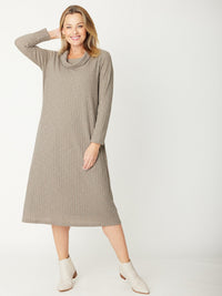 Cowl Shift Dress - 31033 - Silver