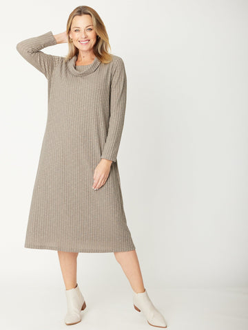 Cowl Shift Dress - 31033 - Silver - New Arrivals