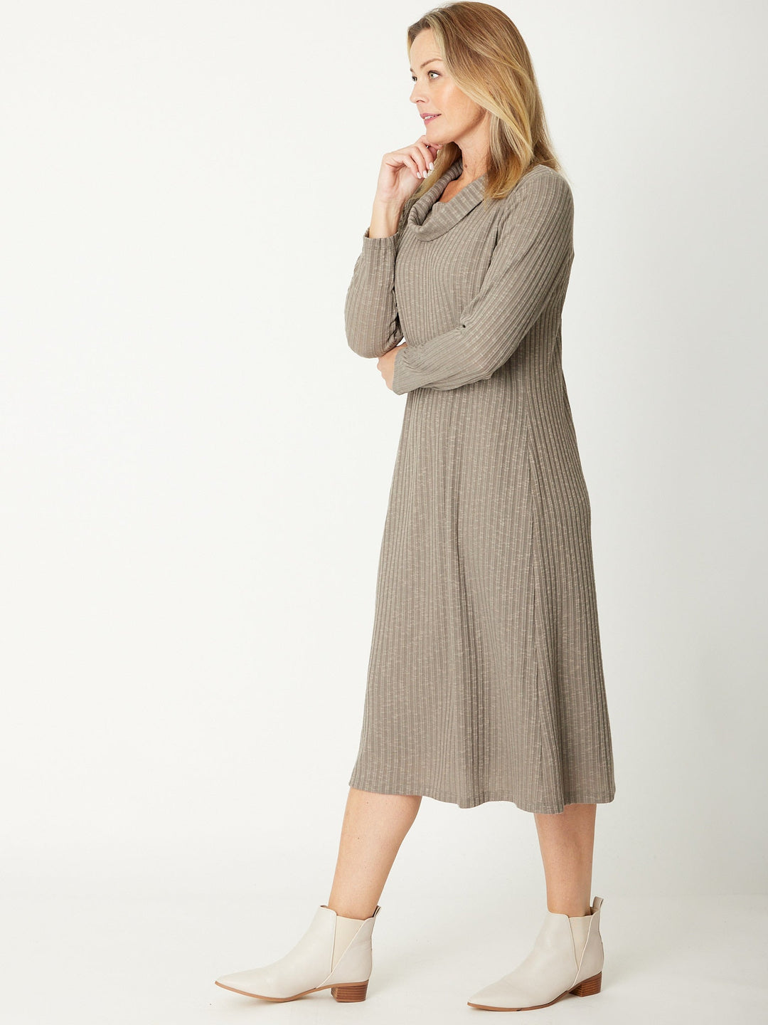 Cowl Shift Dress - 31033 - Silver
