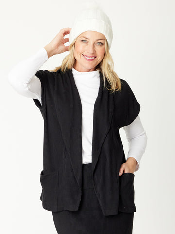 Cap Sleeve Vest - Black - 31038 - ZERO QTY ITEMS