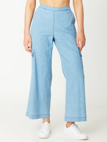 Denim Cargo Pant - Denim 31050 - Luna Sky