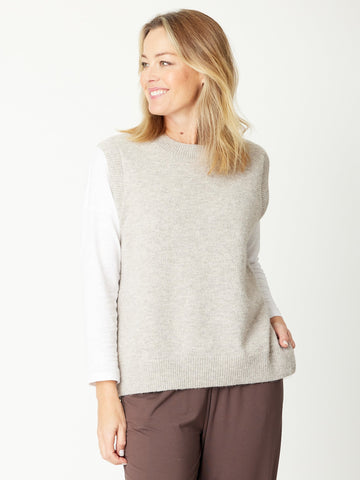 Tabard Recycled Yarn Vest - Oatmeal - 31060 - Luna Sky