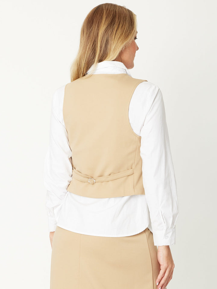 Suit Soft Vest - 31063 - Beige