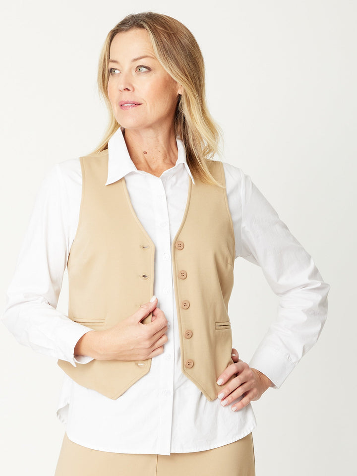 Suit Soft Vest - 31063 - Beige