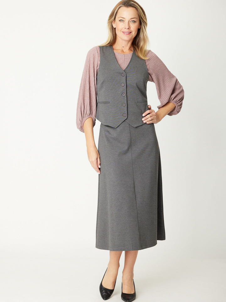 Suit Soft Vest - 31063 - Charcoal