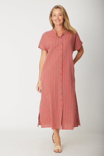 Belle Striped Shirtmaker Dress - Russet - 31064 - Cordelia St