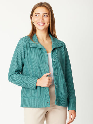 Rib Big Button Cardy- Mint - 31067 - Luna Sky