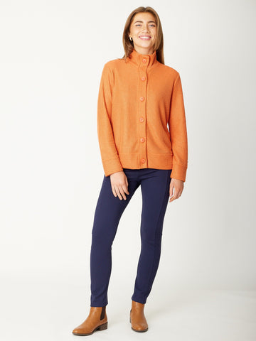 Rib Big Button Cardy- Rust - 31067 - Luna Sky