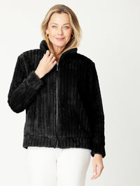 Faux Fur Jacket - 31069 - Black