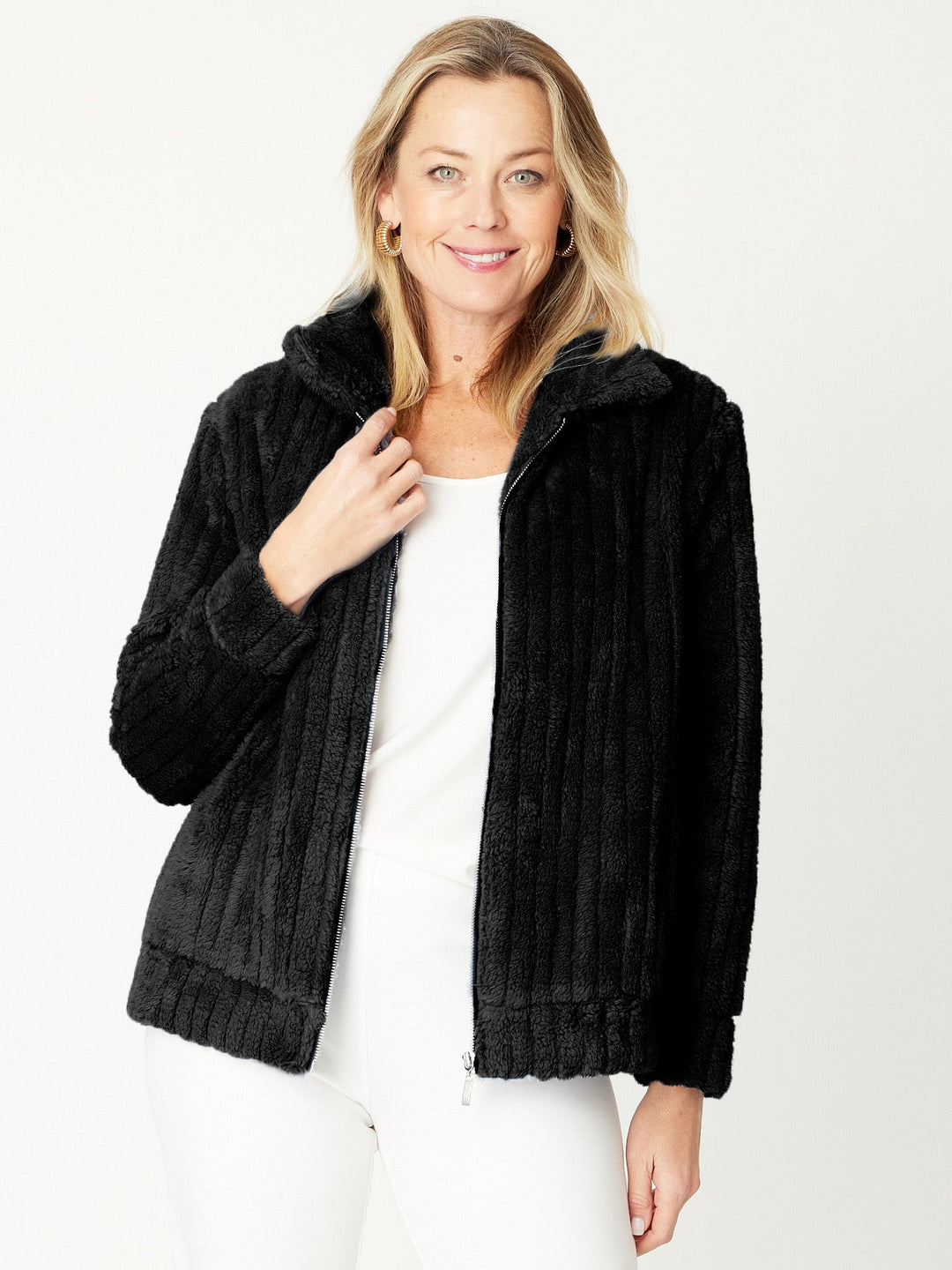 Faux Fur Jacket - 31069 - Black