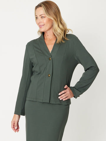 Pushkin Ponti Jacket- Khaki- 31072 - Coats & Jackets