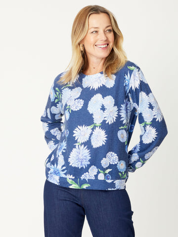 Knit Print Top - 31114 - Ink - Cordelia St