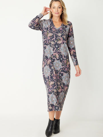 Print Knit Dress - Grey print - 31117 - Autumn/Winter