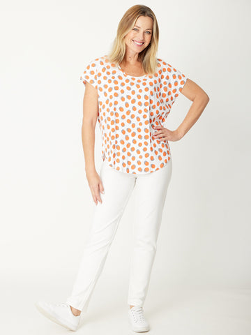 Cotton Spot Tee - Orange - 31126 - top