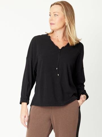 Weekend Spliced Top - Black/Black - 31134 - Cordelia St
