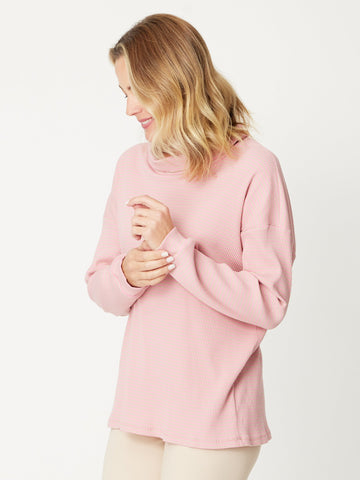 Loose Polo Relaxed Top- Pink  -31017 - All