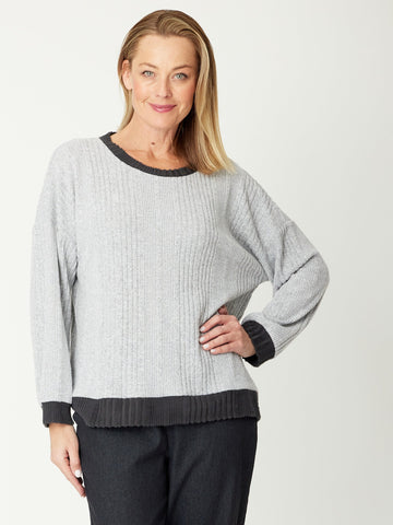 Rib Knit Spice Top- Silver- 31182 - Cordelia St