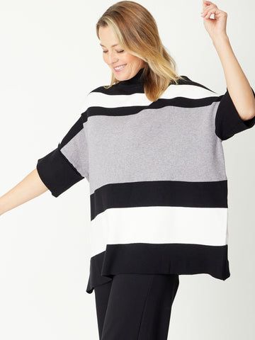 Stripe Polo Long Knit - Char - 31194 - Cordelia St