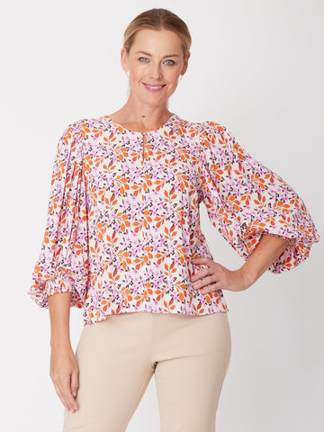 Silvy Print Rayon Shirt - Cream- 31228 - Tops