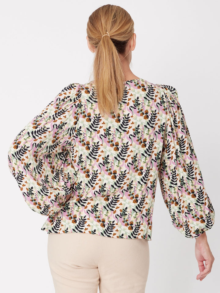 Silvy Print Rayon Shirt - Sage Fleur- 31228