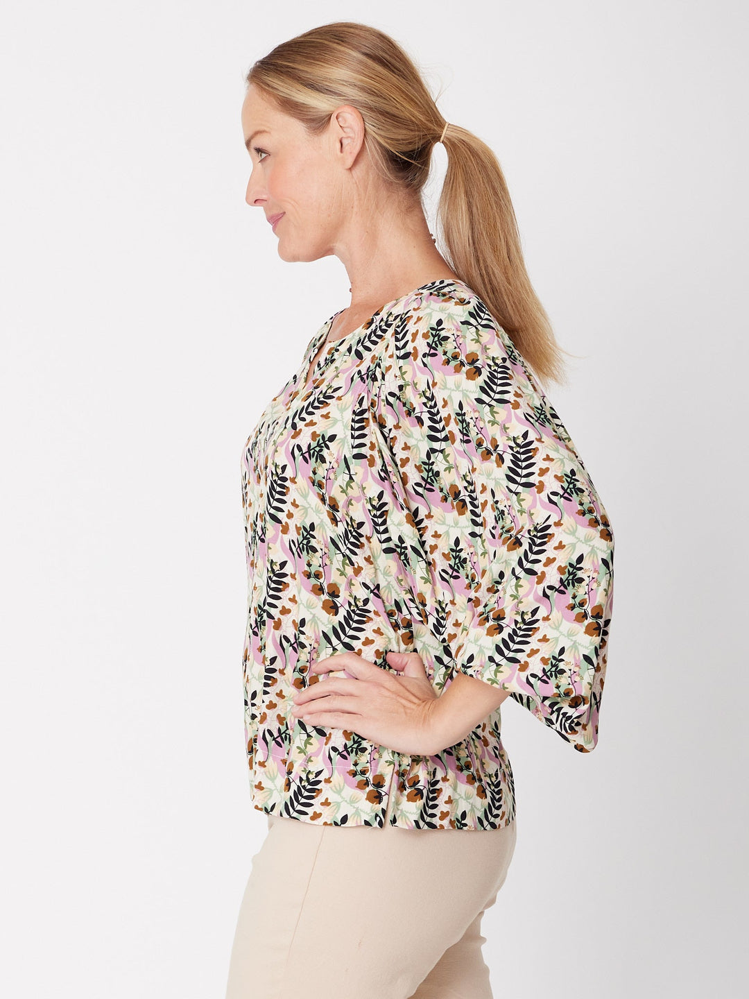 Silvy Print Rayon Shirt - Sage Fleur- 31228