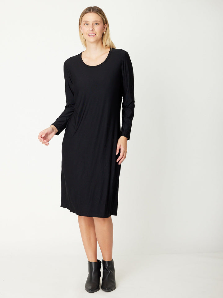 Bamboo Scoop Dress - Black - 31231