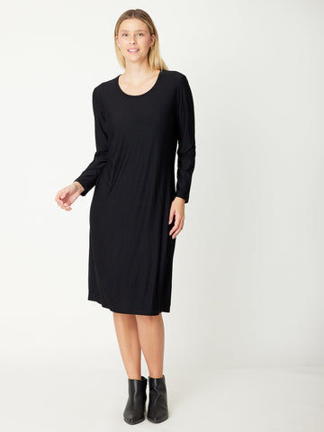Bamboo Scoop Dress - Black - 31231 - Cordelia St