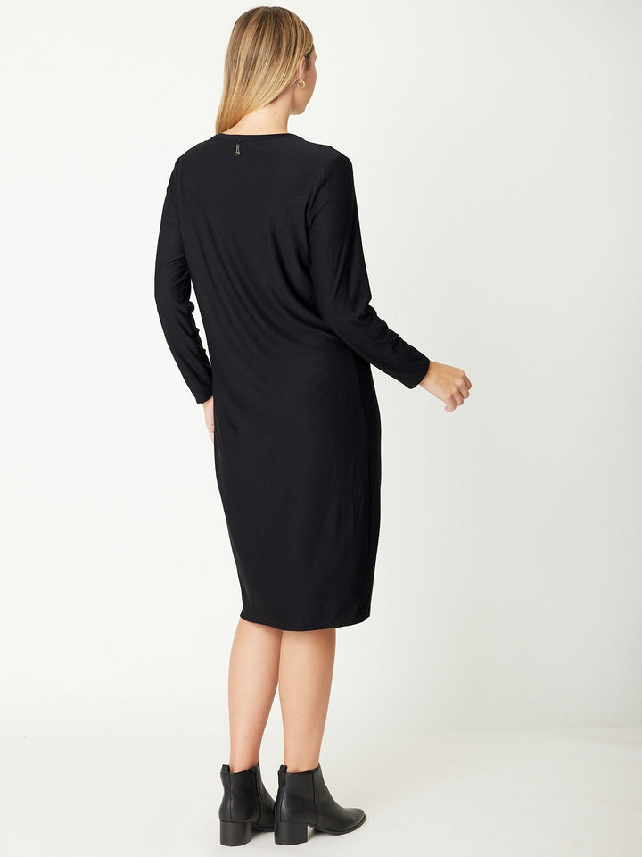 Bamboo Scoop Dress - Black - 31231