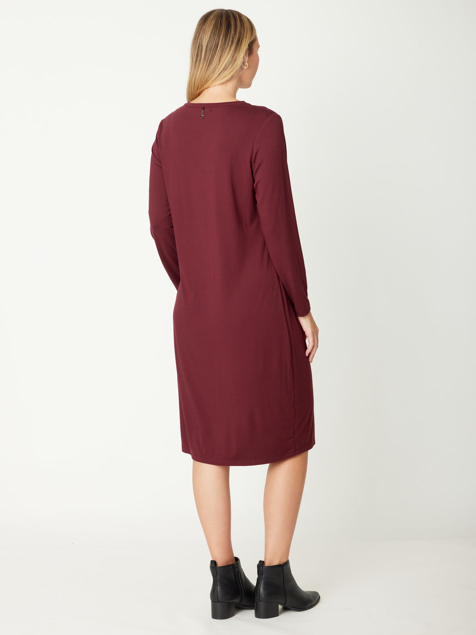 Bamboo Scoop Dress - Wine - 31231