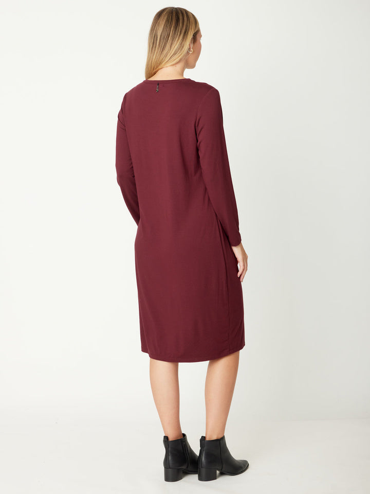 Bamboo Scoop Dress - Wine - 31231