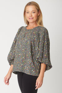 Sylvie Flutter Top - Sage - 31280