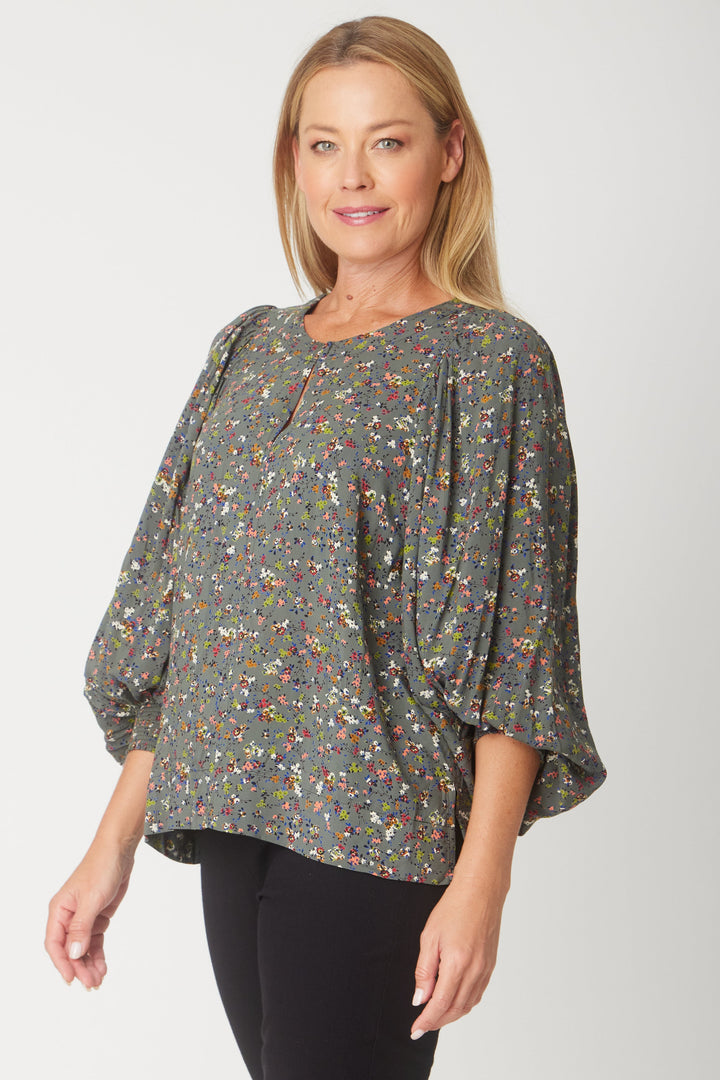 Sylvie Flutter Top - Sage - 31280