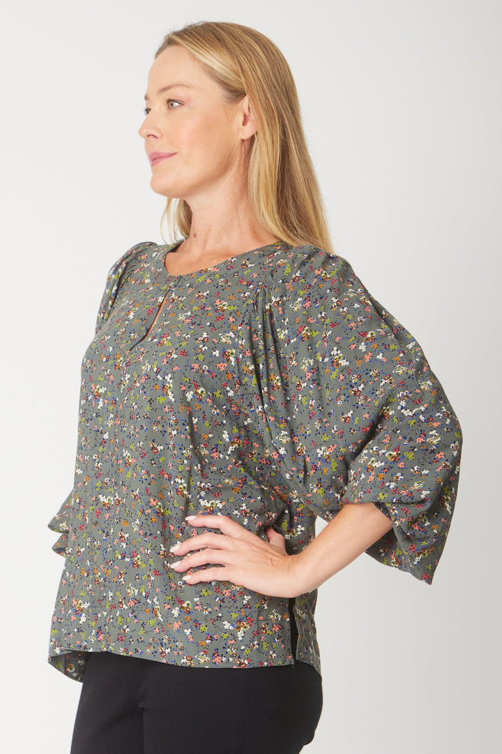 Sylvie Flutter Top - Sage - 31280