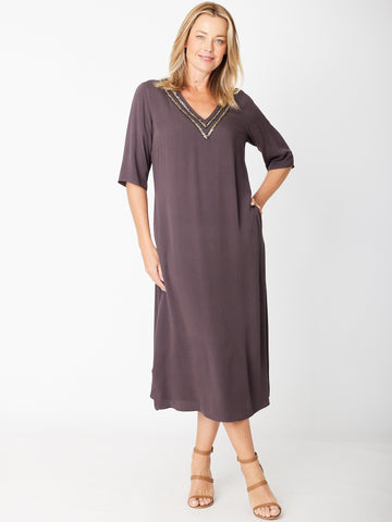 Florida Sleeveless Core Dress -Choc - 31297 - Spring/Summer
