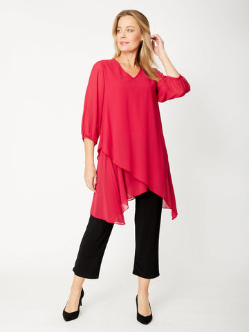 Andy Chiffon Overlay Tunic - Lipstick - 32081 - Autumn/Winter