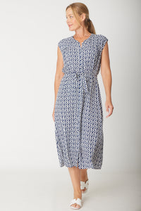 The Odore Dress Sleeveless Dress-- Navy/White- 31312