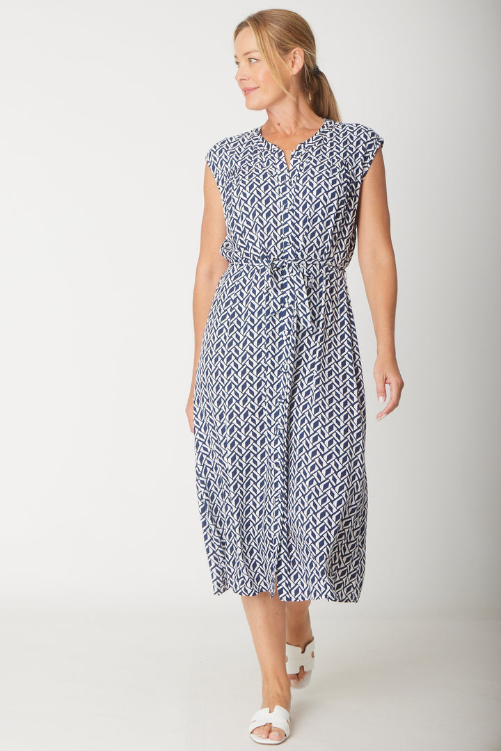 The Odore Dress Sleeveless Dress-- Navy/White- 31312