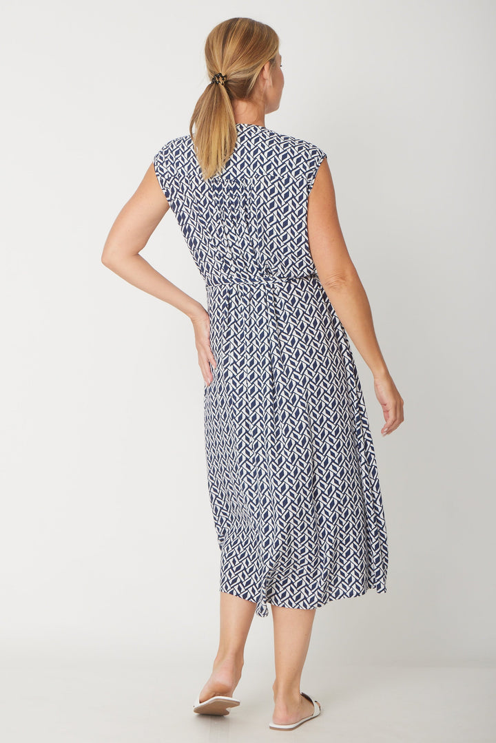 The Odore Dress Sleeveless Dress-- Navy/White- 31312