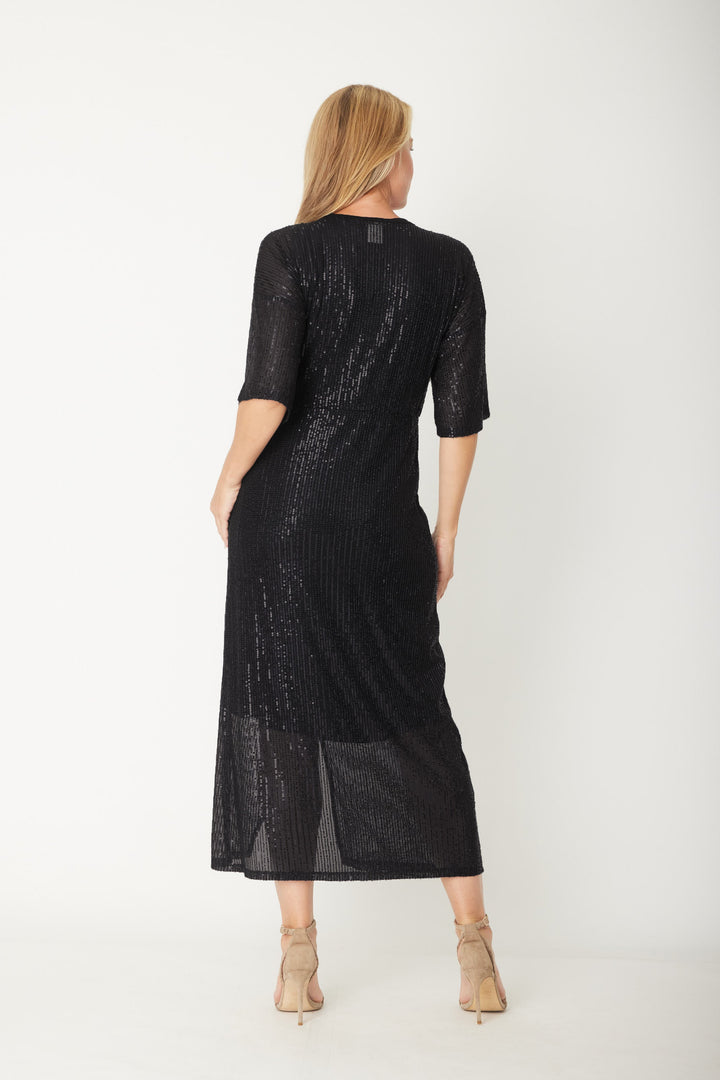Suzie Shimmer Midi Dress - Black - 31316