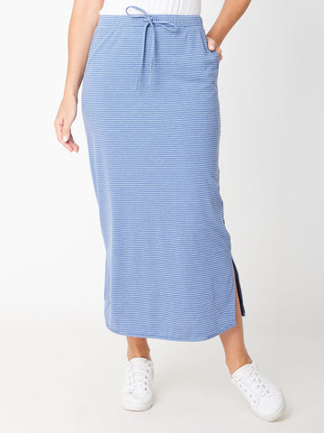 Stripe Travel Skirt - Blue Stripe - 31317 - Modest Dressing