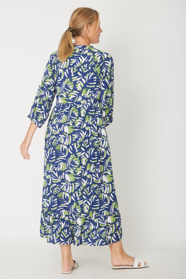 Florence Patch Dress - Navy/Green - 31329