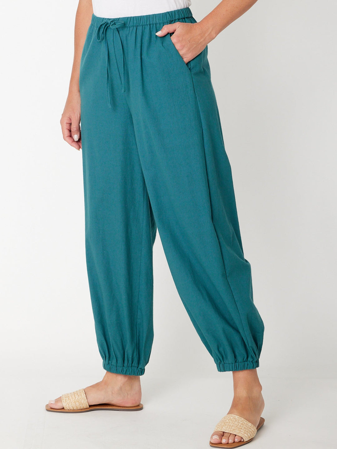 Myra Cotton 7/8 Pant - Petrol - 31332