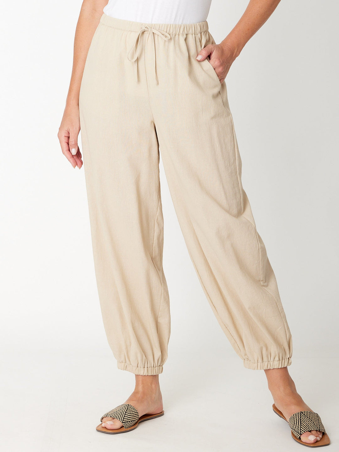 Myra Cotton 7/8 Pant - Sand - 31332